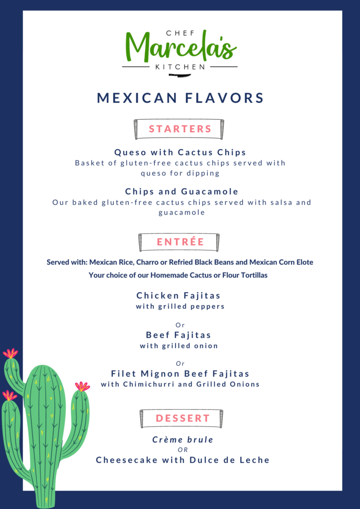 Catering Menu Mexican Flavors